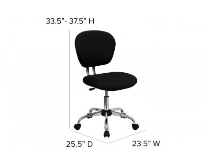 BLNK Beverly Mid-Back Mesh Padded Swivel Task Office Chair with Chrome Base - Black