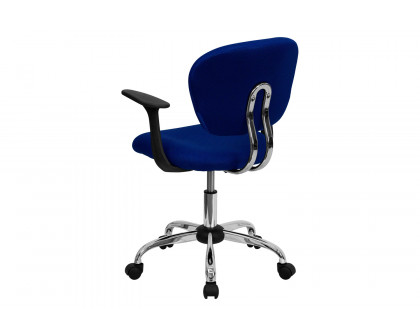 BLNK Beverly Mid-Back Mesh Padded Swivel Task Office Chair with Chrome Base - Blue, with Arms