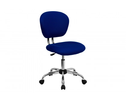 BLNK Beverly Mid-Back Mesh Padded Swivel Task Office Chair with Chrome Base - Blue