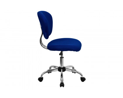 BLNK Beverly Mid-Back Mesh Padded Swivel Task Office Chair with Chrome Base - Blue