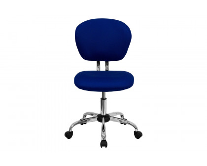 BLNK Beverly Mid-Back Mesh Padded Swivel Task Office Chair with Chrome Base - Blue