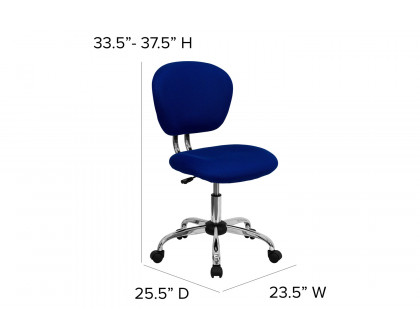 BLNK Beverly Mid-Back Mesh Padded Swivel Task Office Chair with Chrome Base - Blue