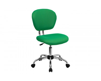 BLNK - Beverly Mid-Back Bright Green Mesh Padded Swivel Task Office Chair with Chrome Base