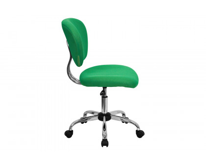 BLNK - Beverly Mid-Back Bright Green Mesh Padded Swivel Task Office Chair with Chrome Base