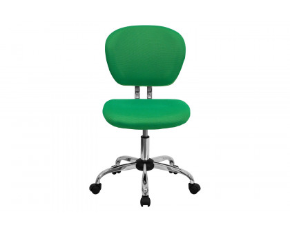 BLNK - Beverly Mid-Back Bright Green Mesh Padded Swivel Task Office Chair with Chrome Base