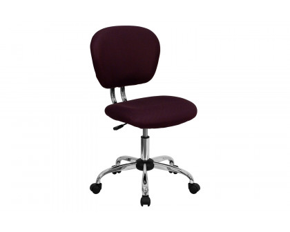 BLNK Beverly Mid-Back Mesh Padded Swivel Task Office Chair with Chrome Base - Burgundy