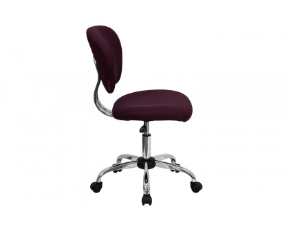 BLNK Beverly Mid-Back Mesh Padded Swivel Task Office Chair with Chrome Base - Burgundy