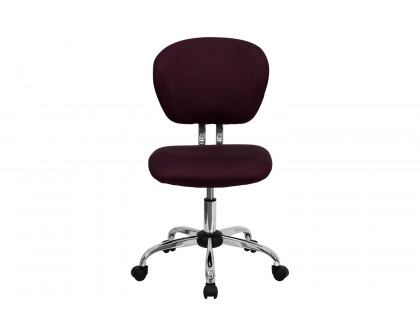 BLNK Beverly Mid-Back Mesh Padded Swivel Task Office Chair with Chrome Base - Burgundy