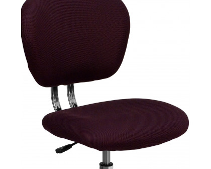 BLNK Beverly Mid-Back Mesh Padded Swivel Task Office Chair with Chrome Base - Burgundy