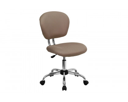 BLNK Beverly Mid-Back Mesh Padded Swivel Task Office Chair with Chrome Base - Coffee