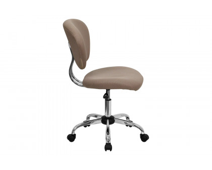 BLNK Beverly Mid-Back Mesh Padded Swivel Task Office Chair with Chrome Base - Coffee