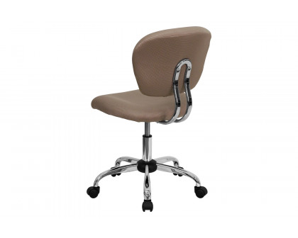 BLNK Beverly Mid-Back Mesh Padded Swivel Task Office Chair with Chrome Base - Coffee