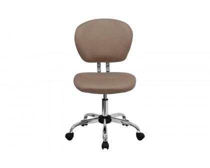 BLNK Beverly Mid-Back Mesh Padded Swivel Task Office Chair with Chrome Base - Coffee