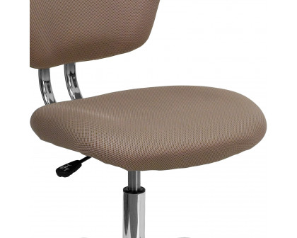 BLNK Beverly Mid-Back Mesh Padded Swivel Task Office Chair with Chrome Base - Coffee