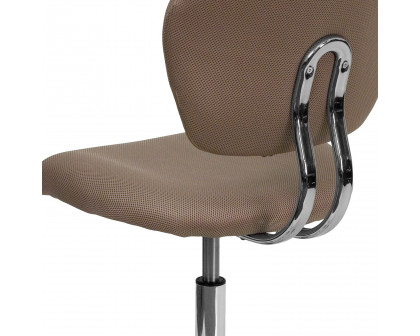 BLNK Beverly Mid-Back Mesh Padded Swivel Task Office Chair with Chrome Base - Coffee