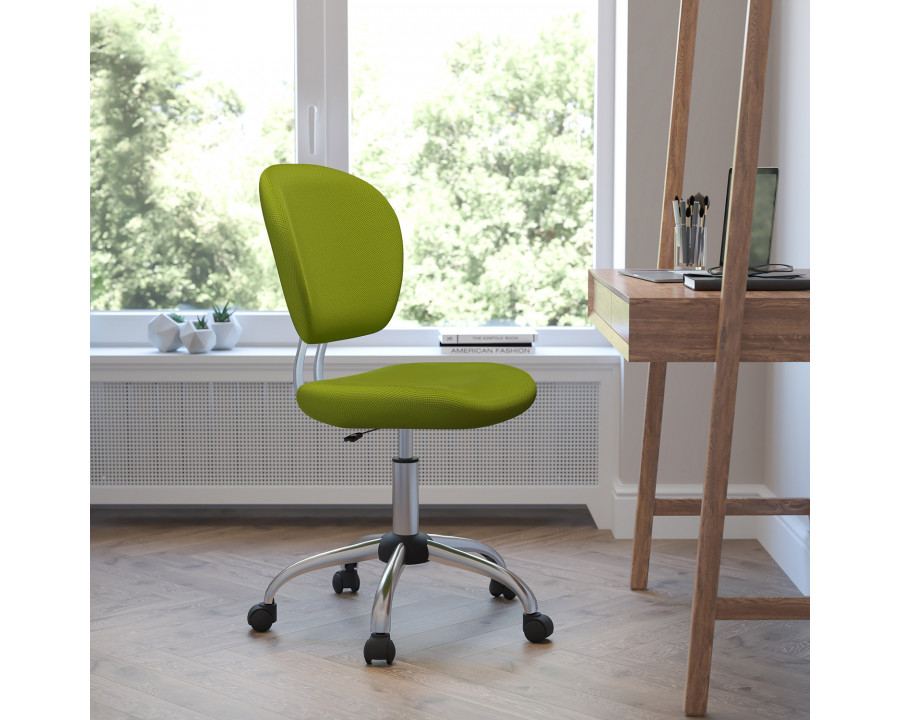 BLNK Beverly Mid-Back Mesh Padded Swivel Task Office Chair with Chrome Base - Apple Green