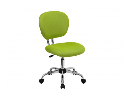 BLNK Beverly Mid-Back Mesh Padded Swivel Task Office Chair with Chrome Base - Apple Green