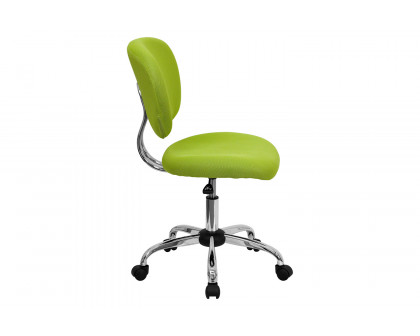 BLNK Beverly Mid-Back Mesh Padded Swivel Task Office Chair with Chrome Base - Apple Green