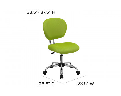 BLNK Beverly Mid-Back Mesh Padded Swivel Task Office Chair with Chrome Base - Apple Green