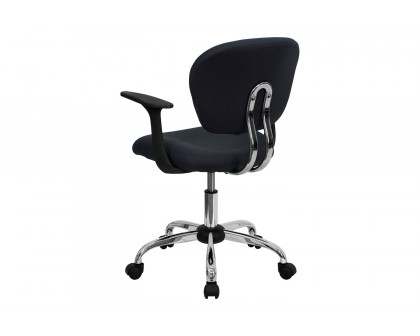 BLNK Beverly Mid-Back Mesh Padded Swivel Task Office Chair with Chrome Base - Gray, with Arms