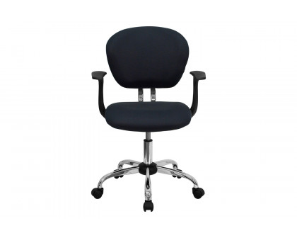 BLNK Beverly Mid-Back Mesh Padded Swivel Task Office Chair with Chrome Base - Gray, with Arms