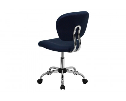 BLNK Beverly Mid-Back Mesh Padded Swivel Task Office Chair with Chrome Base - Navy