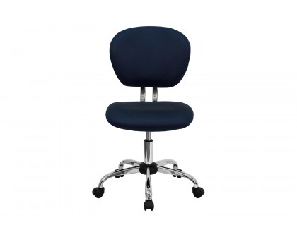 BLNK Beverly Mid-Back Mesh Padded Swivel Task Office Chair with Chrome Base - Navy