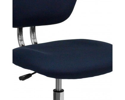 BLNK Beverly Mid-Back Mesh Padded Swivel Task Office Chair with Chrome Base - Navy