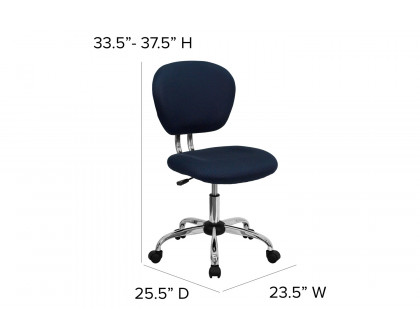 BLNK Beverly Mid-Back Mesh Padded Swivel Task Office Chair with Chrome Base - Navy