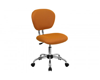 BLNK Beverly Mid-Back Mesh Padded Swivel Task Office Chair with Chrome Base - Orange