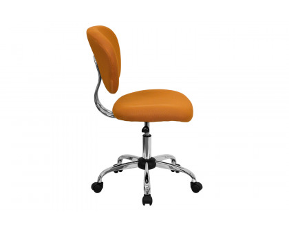 BLNK Beverly Mid-Back Mesh Padded Swivel Task Office Chair with Chrome Base - Orange