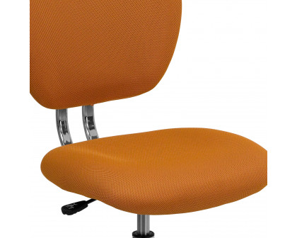 BLNK Beverly Mid-Back Mesh Padded Swivel Task Office Chair with Chrome Base - Orange