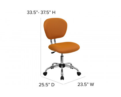 BLNK Beverly Mid-Back Mesh Padded Swivel Task Office Chair with Chrome Base - Orange