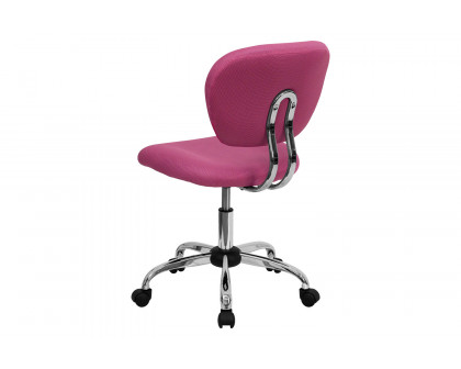 BLNK Beverly Mid-Back Mesh Padded Swivel Task Office Chair with Chrome Base - Pink