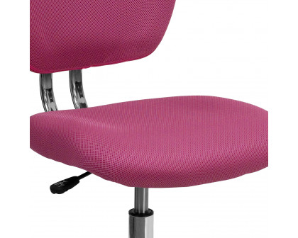 BLNK Beverly Mid-Back Mesh Padded Swivel Task Office Chair with Chrome Base - Pink