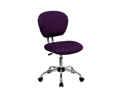 BLNK Beverly Mid-Back Mesh Padded Swivel Task Office Chair with Chrome Base - Purple