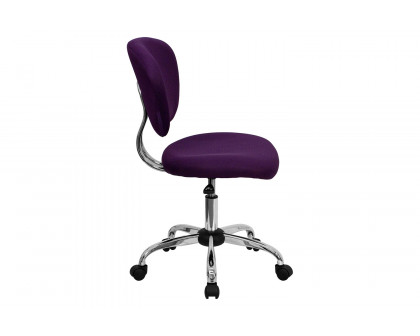 BLNK Beverly Mid-Back Mesh Padded Swivel Task Office Chair with Chrome Base - Purple