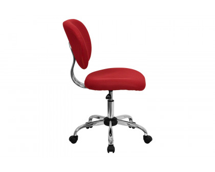 BLNK Beverly Mid-Back Mesh Padded Swivel Task Office Chair with Chrome Base - Red