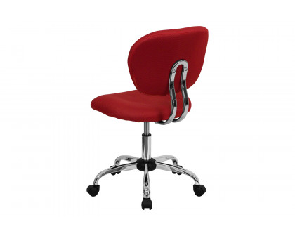 BLNK Beverly Mid-Back Mesh Padded Swivel Task Office Chair with Chrome Base - Red