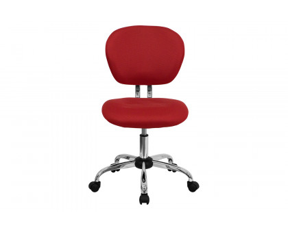 BLNK Beverly Mid-Back Mesh Padded Swivel Task Office Chair with Chrome Base - Red