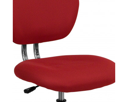 BLNK Beverly Mid-Back Mesh Padded Swivel Task Office Chair with Chrome Base - Red