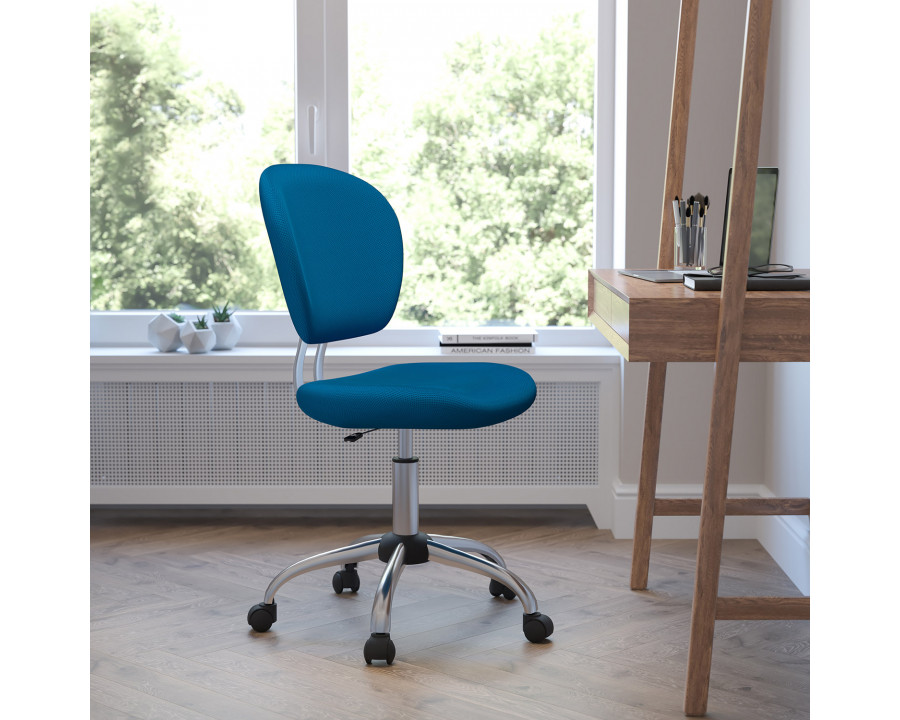 BLNK Beverly Mid-Back Mesh Padded Swivel Task Office Chair with Chrome Base - Turquoise