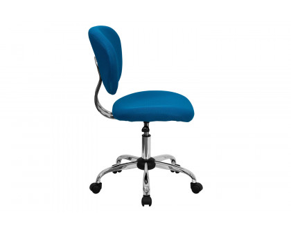 BLNK Beverly Mid-Back Mesh Padded Swivel Task Office Chair with Chrome Base - Turquoise