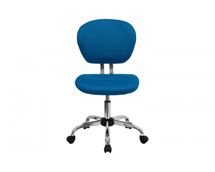 BLNK Beverly Mid-Back Mesh Padded Swivel Task Office Chair with Chrome Base - Turquoise