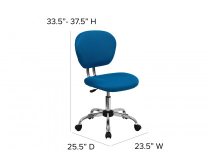 BLNK Beverly Mid-Back Mesh Padded Swivel Task Office Chair with Chrome Base - Turquoise