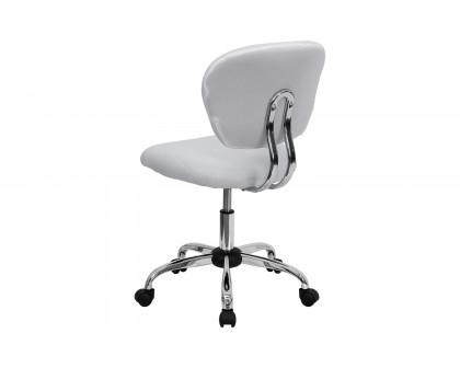 BLNK Beverly Mid-Back Mesh Padded Swivel Task Office Chair with Chrome Base - White