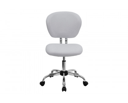 BLNK Beverly Mid-Back Mesh Padded Swivel Task Office Chair with Chrome Base - White