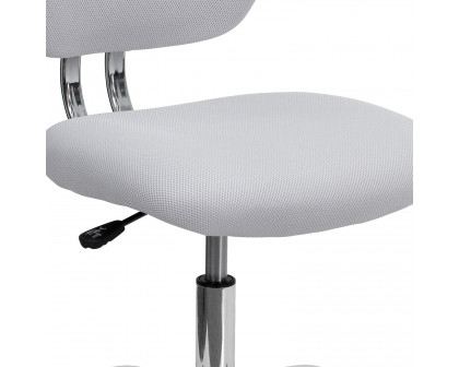 BLNK Beverly Mid-Back Mesh Padded Swivel Task Office Chair with Chrome Base - White