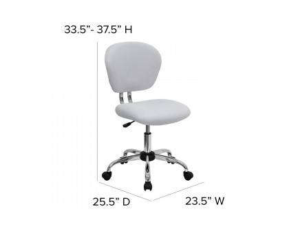 BLNK Beverly Mid-Back Mesh Padded Swivel Task Office Chair with Chrome Base - White