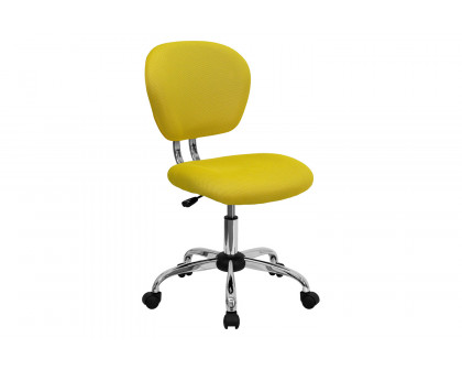 BLNK Beverly Mid-Back Mesh Padded Swivel Task Office Chair with Chrome Base - Yellow